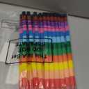 Marspark 20 Pcs Stackable Crayons Stacking Buildable Crayons Colorful Stackable Pencils Party Favors DIY Rainbow Pencil for School Office Birthday Party, 12 Colors(Vivid Color,Flat)
