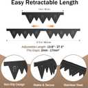 Stove Gap Covers Stainless Steel, 2Pack Retractable Length 13.8" to 27.5" Width 0.79", Heat-Resistant Stove Gap Filler & Range Trim Kit for Gaps Between Stove Top & Counter-Black