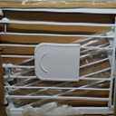 Metal Pet Gate with Cat Door, Adjustable Dog Gate for Doorways & Stairs, Pressure Mounted, Auto-Close, No Tools Needed, 29-45 Inches, White, 29X45 Inches