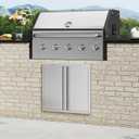 VEVOR BBQ Double Outdoor Kitchen Door, 26W x 24H Inch, Stainless Steel Flush Mount, Vertical Wall Door with Recessed Handles, for Grilling Station