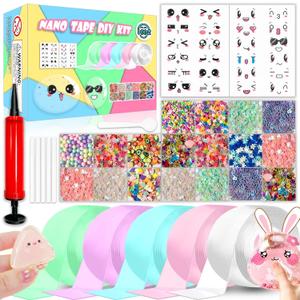 Nano Tape Bubble Kit, Color Double Sided Tape Elastic Bubbles DIY Craft Kit, Squishy Ball, Party Favors and Fidget Toys for Girls, Boys, Kids,Christmas Stocking Stuffers, 5 PCS