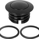 BHB Motorcycle Fuel Tank Pop-up Fuel Gas Oil Tank Cap Compatible With Harley Davidson Regular Thread 1982-2018 (Black)