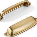 khtumeware 2 Pack Champagne Bronze Cup Pulls 4 Inch Center to Center - Cabinet & Drawer Handles for Kitchen Hardware