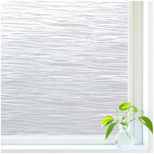 DOWELL Window Privacy Film, Frosted Glass Privacy Window Film, Static Cling Vinyl Clings, UV Blocking Heat Control Glass Covering, Removable Decorative Door Sticker for Home Office, 17.5" x 78.7"