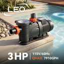 LEO In/Above Ground Pool Pump High Flow Powerful Self Priming Pool Pump,Orange