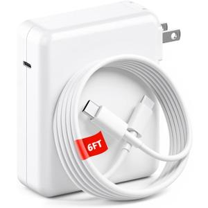 140W Mac Book Pro Charger, Fast Charger Power Adapter for Mac Book Air/Pro with 6FT USB C to C Cable Cord Compatible with MacBook Pro/Air 16/15/14/13 Inch/M1/M2/M3/iPad Pro 2023/2022 and USB C Device