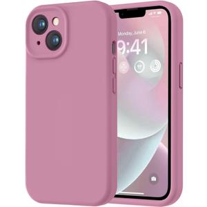 LOVE 3000 Designed for iPhone 14 Case, Premium Silicone with [Soft Anti-Scratch Microfiber Lining] Shockproof Protective Phone Case for Men Women Girls 6.1", Lavender Purple