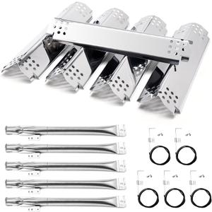 Grill Replacement Parts for Nexgrill 720-0888, 720-0888N, 720-0830H Gas Grill Models, 5 Pack Stainless Steel Pipe Burners, Heat Plates and Electronic Ignitors Kit for Nexgrill Replacement Parts