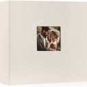 Lanpn Scrapbook Photo Album 12x12, Linen Window Design Cover Top Load 3 Ring Folder Binder Photobook Photo Book 12 x 12 inch with 30 Plastic Sleeves 60 Pages Beige