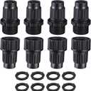 4 Sets Garden Expandable Hose Repair Kit Plastic Faucet Adapter Water Hose Connectors with 8 Pieces 3/4 Inch Rubber Gaskets for Garden Hose