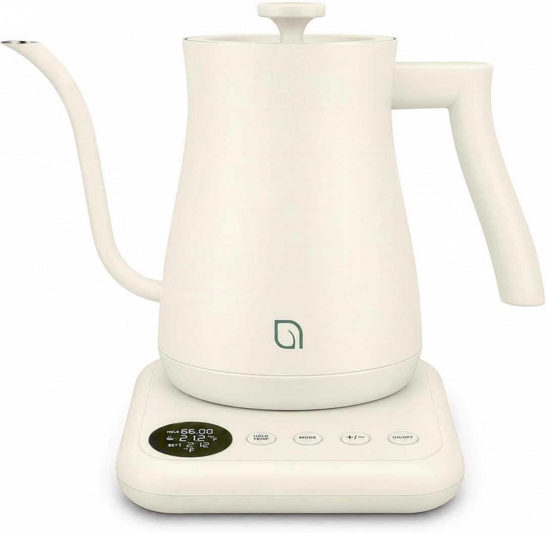 WILLOW ECO SERIES Gooseneck Electric Kettle with 5 Temperature Presets and Keep Warm Feature, 0.8L Pour Over Kettle for Coffee & Tea 1200W Quick Heating with 100% Stainless Steel Interior Water Heater