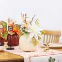 SY Super Bang Fall Pumpkins Decor, White Artificial Flower Plant Berry Foam Faux Big Pumpkins Decorations, for Autumn Harvest Thanksgiving Wedding Fireplace Table Centerpieces Party Decor.