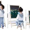 QZMTOY Kids Art Easel, Deluxe Standing Easel Set, Adjustable Art Table, Dry Erase Board&Chalkboard Double Sided Stand, 360Rotating Drawing Easels with Art Supplies, Adjust Height 28-39in, Medium