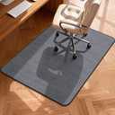 Blvornl Corduroy Office Chair Mat for Hardwood Floor and Low Pile Carpet, 35.4" x 47.3" Non-Slip Desk Rolling Chair Mat for Hard Floors, Heavy Duty Carpeted Floor Protector Rug for Home, Dark Grey