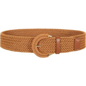 Women Wide Woven Belt for Dresses Fashion Rattan Braided Waist Belt Straw Raffia Boho Belt for Jeans (Fits waist size 25"-29")