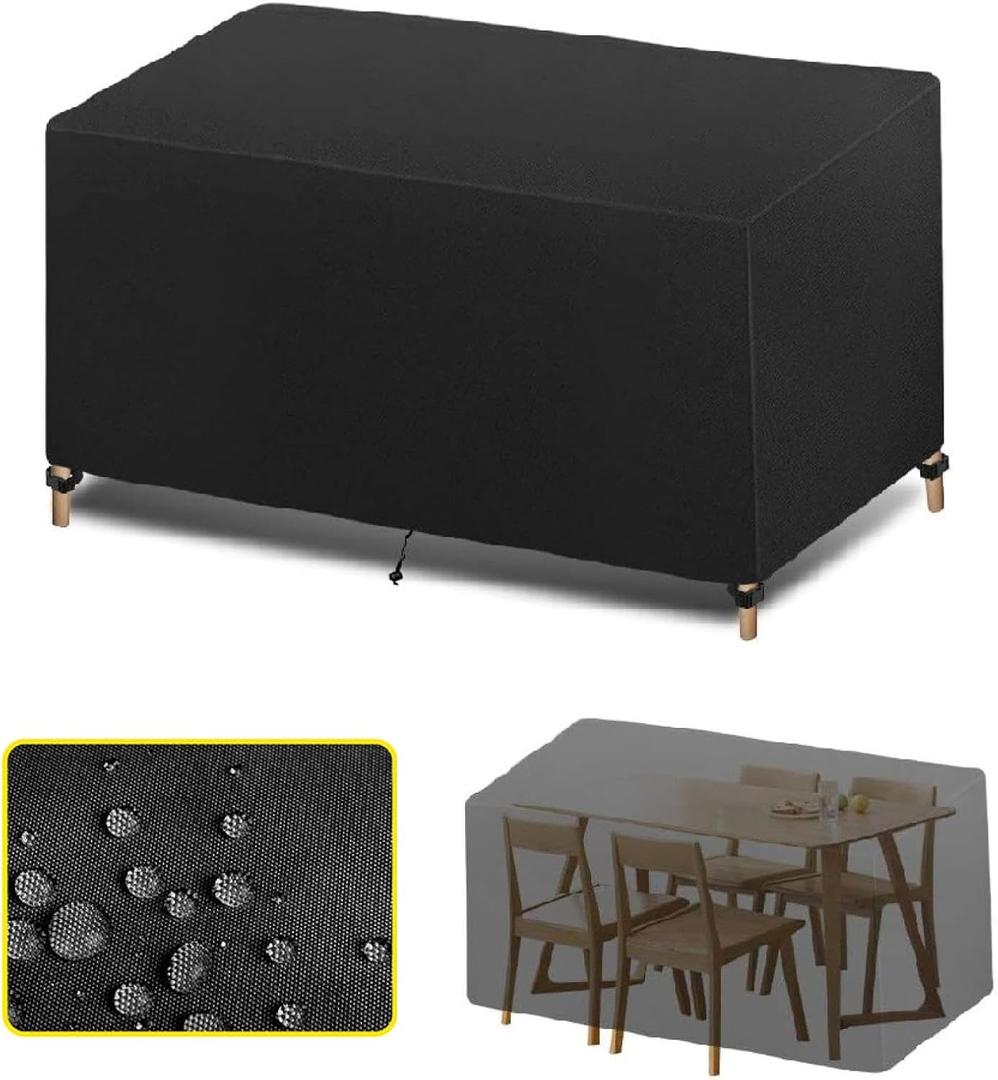 Outdoor Couch Cover Waterproof, Patio Furniture Covers Square, Outdoor Dining Coffee Table Chair Covers Rectangular, UV Resistant, Heavy Duty Outdoor Table Cover 15.7" Lx15.7X Wx15.7 H (Black)