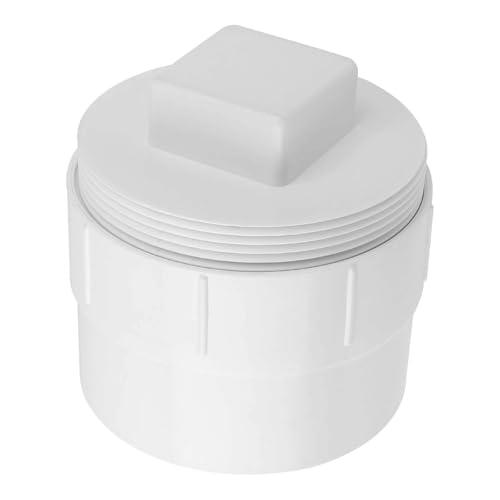 4" PVC Sewer Cleanout Adapter with Plug Pipe Fitting, PVC DWV Flush Sewer Cleanout Cap for Outdoor Garden, RVs Sewer or Drainage Piping Connect System