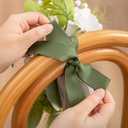 Ling's moment 2 Wedding Artificial Aisle Pew Flowers Chair Decorations Arrangements with Chiffon Ribbons White & Olive for Ceremony Reception Chair Back Floral Decor Reception Church Party Outdoor