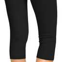 Hybrid & Company Women's Ultra Stretch Mid Rise Skinny Capri Pants with Pockets, Black Large
