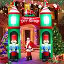 12FT Christmas Inflatable Arch, Super Large Christmas Nutcracker Self Inflatable with 6 Pcs LED Lights Outdoor Christmas Decoration, Magical Holiday Lawn & Garden Decor, Holiday Decor
