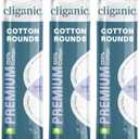 Cliganic Premium Cotton Rounds for Face (300 Count) - Makeup Remover Pads, Hypoallergenic, Lint-Free | 100% Pure Cotton