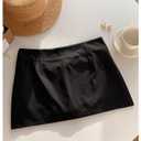 SOLY HUX Women's Bow Tie Front Mini Skirt Y2k Low Rise Bodycon Going Out Summer Skirts with Shorts Underneath Solid Black Small