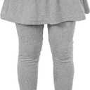 RieKet Girls School Uniform Pants Warm Stretchy Athletic Leggings with Skirt, Mid Grey 5-6 Years