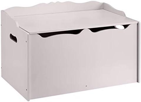 Amazon Basics Kids Toy Box, Wooden Organizer Storage Chest, Gray, 30" x 18" x 19"