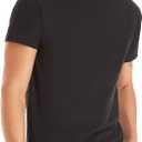 Hanes Men's Cotton, Moisture-Wicking Crew Tee Undershirts (Large, Black - 7 Pack)
