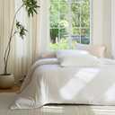 DOZ Duvet Cover Set, 100% Viscose derived from Bamboo, Organically Grown, Buttery Soft, Cooling Duvet Covers, High GSM, 1 Duvet Cover and 2 Pillowcases, 90"x90" (Snow, Full/Queen)