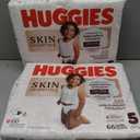 Huggies Size 5 Diapers, Skin Essentials Baby Diapers, Size 5 (27+ lbs), 132 Count (2 Packs of 66)