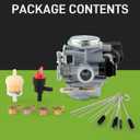16100-GEZ-673 Carburetor Compatible with Honda Ruckus NPS50 2003-2019 Carb with Gas Fuel Shutoff Valve, Fuel Filter, Fuel Line Clamps, Cleaner Tool Kit