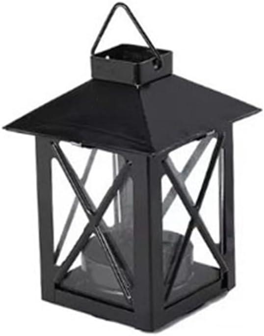 1 Pcs Vintage Black Metal Mini Decorative Candle Lanterns Tealight Candle Holder Farmhouse Candleholders Decor Led Tea Light Candleholder Decoration