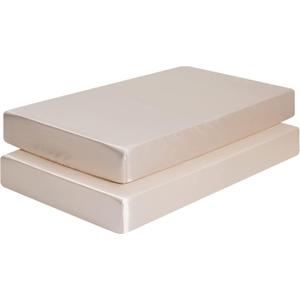 Satin Crib Sheets 2-Pack for Babies & Toddlers  Soft, Gentle on Hair & Skin  Fitted Satin Sheets for Crib or Toddler Mattress