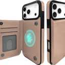 TopPerfekt Wallet Case for iPhone17ProMax 6.9",Compatible with MagSafe, Military-Grade Drop Protection,Flip Leather Built,Kickstand Magnetic Double Magnetic Clasp Shockproof Wireless Charging-RoseGold