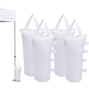 Canopy Weights Bag Leg Weight for Pop up Canopy Tent, Sand Bags for Patio Umbrella Instant Outdoor Sun Shelter, 4 Pack-White