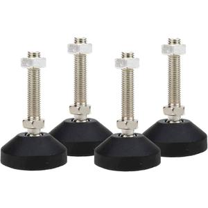 LC LICTOP M12x50mm Leveling Feet, 2.83 Inch Height & 880 lb Capacity, Heavy Duty Adjustable Swivel Furniture Glides, Threaded Rubber Feet Levelers for Table, Shelves, Workbench, Cabinet, Machine, 4Pcs (Black)