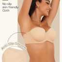 Women's Strapless Bra Multiway Lift Padded Underwire Bra Anti Slip Full Coverage Convertible Brassie (34A, Nude)