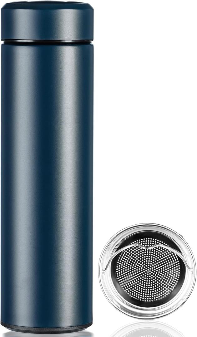 PARACITY Insulated Water Bottle,17 oz Stainless Steel Thermo, Double Wall Vacuum Water Bottle, Metal Water Bottle Keeps Hot for 12 Hrs, Cold for 24 Hrs, for Coffee, Drinks (Blue)