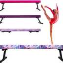 8FT Adjustable&Foldable Gymnastics Balance Beam,Home Gym Equipment,Easy Assembling and Storage,No Tool Require,for Kids Children Girls Training (CLOUDYPURPLE)