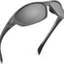 KastKing Hiwassee Polarized Sport Sunglasses for Men and Women, Matte Smoke Crystal Frame, Smoke Lens