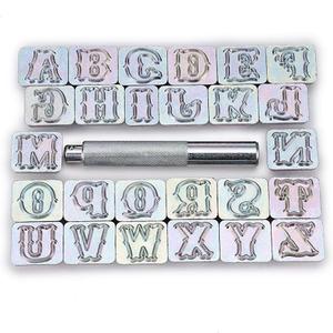 OwnMy Capital Letters Stamp Set, 3/4 / 19mm Alphabet Stamp Tools Set Leather Craft Stamping Tools Leather Art Craft Tool (19mm - 27pcs)