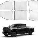 XCBYT 2019-2024 Silverado Window Shades Full Coverage Window Shades | 6-Layer Blackout Insulated Sun & UV Protection | Custom Fit Privacy Covers for Camping, Sleeping & Car Living (5 PCS)