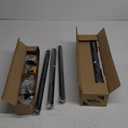 YaFex 2 Pack Heavy Duty Curtain Rods 32-60 Inch, 1 Inch Adjustable Curtain Rods for Windows, Black Short Window Treatment Rod Set with Aluminium Finials, Modern Design