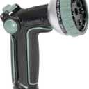 Amazon Basics 10 Spray Patterns Garden Hose Nozzle with Rotating Head, Black