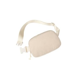 Vankor Corduroy Cute Fanny Packs for Women Cross Body, Everywhere Belt Bag for Women Crossbody Stylish Waist Pack Purse for Travel, Hiking, Workout, Running, Beige