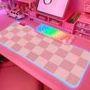 JMIYAV Pink RGB Gaming Mouse Pad 31.5x12 Inch PC XL Large Extended Glowing Led Light Up Desk Pad Non-Slip Rubber Base Computer Cute Mousepad Mat Desk Accessories Gaming Setup 38-61-2