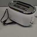 MELLERHOME Retro Toaster 2 Slice, 7 Browning Levels, 3 Functions (Reheat, Defrost, Cancel), Stainless Steel Features, Removable Crumb Tray, Under Base Cord Storage, White Toaster Kitchen Appliances