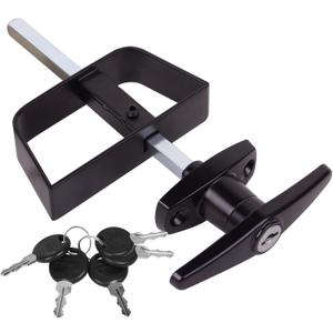 5-1/2" T-Handle Lock kit,EFFIBUILD Shed Door Latch with 4 Keys, 5-1/2" Stem Shed T-Handle Lock Kit for Sheds Doors, Playhouses, Chicken Coops,Camper, RV, Garage Door(Black).