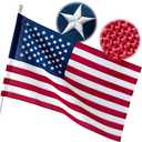 American Flag Pole Sleeve 3x5 ft Deluxe Super Tough Series, Heavy Duty Spun Polyester Flags for Outside, All Weather US Flag High Wind, TearProof Water Resistant for Outdoor Outside